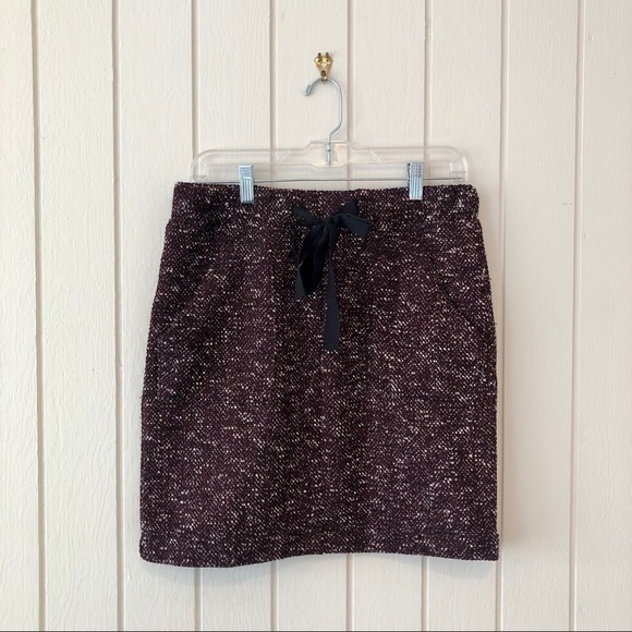 Loft NWT Maroon Flecked Knit Jogger Skirt - Picture 2 of 8